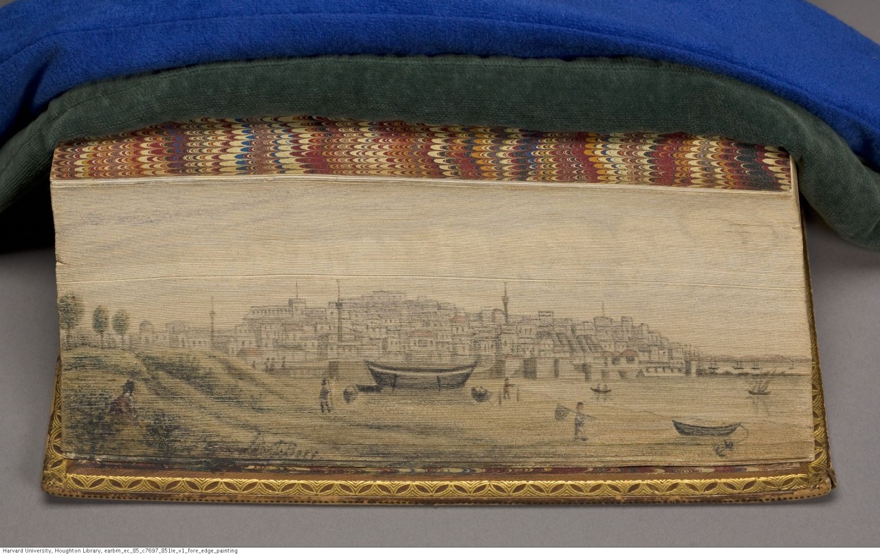 houghtonlib:  Two fore-edge paintings of the city of Jaffa from Conybeare, William