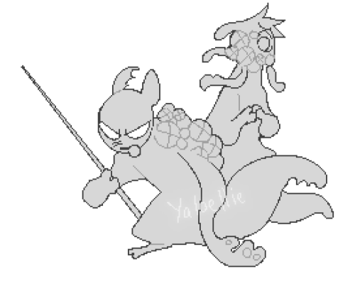 My OCs Who Don't Have Names Yet (I Call Them Just "rotten Friends" Or "Green And Red")