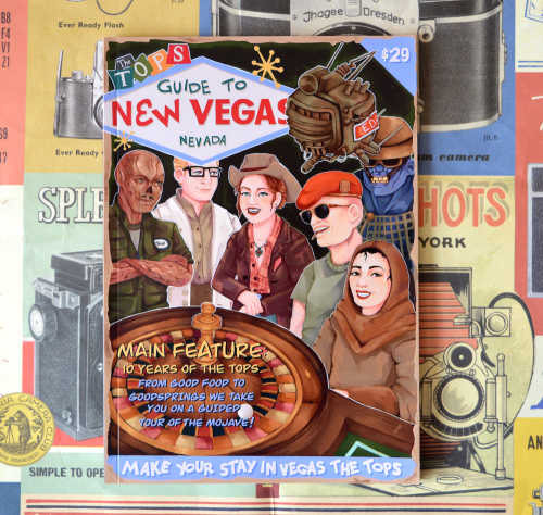 newvegasguidezine:Here’s a photo of the cover of the physical zine - it turned out beautifully!  A