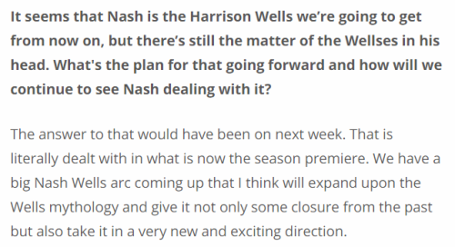 politeandnotgay:The Flash EP Eric Wallace on what Nash will be up to in season 7 [x]