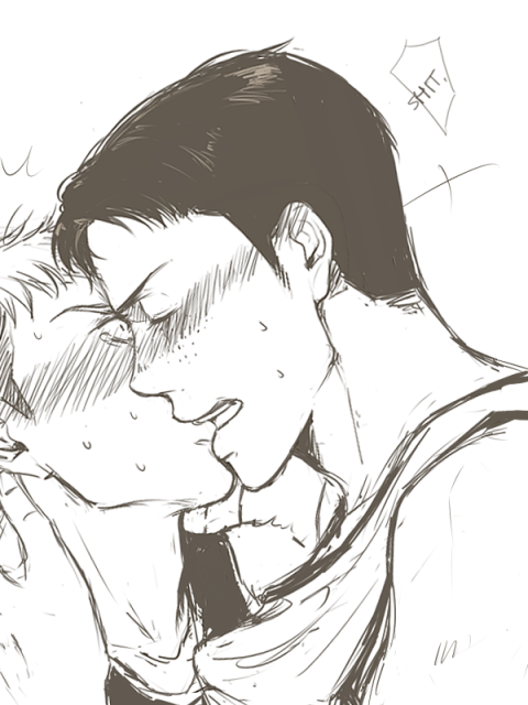 miyajimamizy:  I was gonna do a no plot Basketball!Au fluff. But then again, this is much better. Bascially they’re in a school gym, frickly frackling after this kiss. So yis ~ 