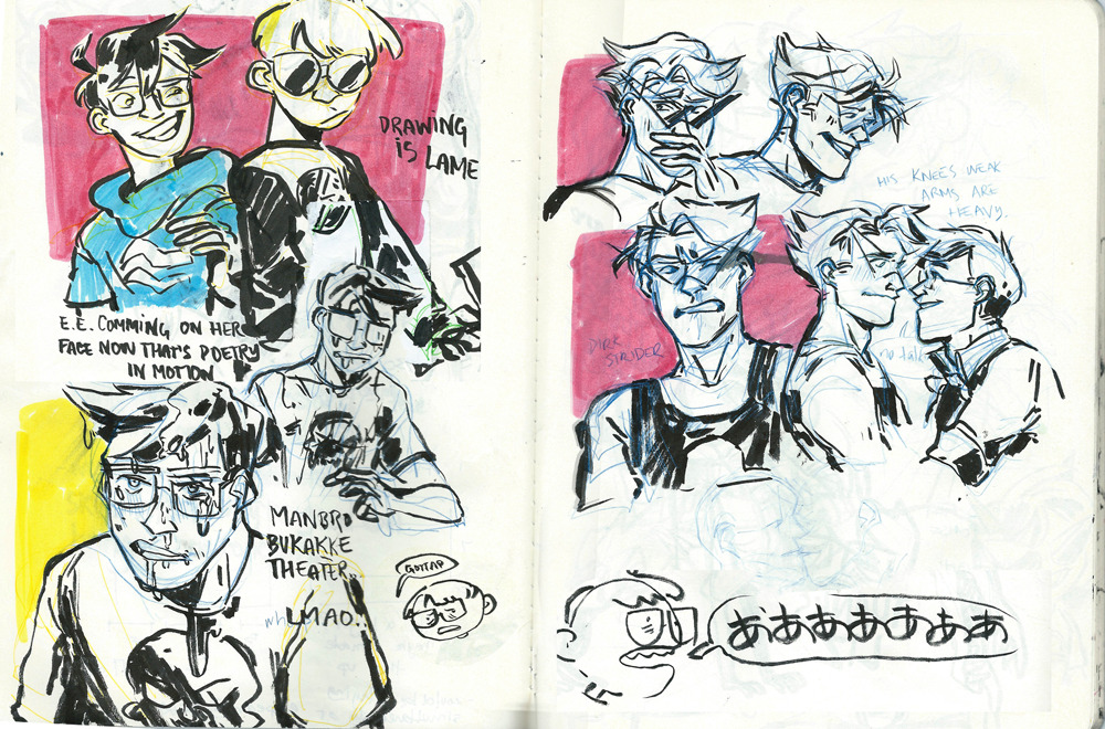 meruz:  small hs sketchbook dump! the scanner at my summer internship isnt big enough