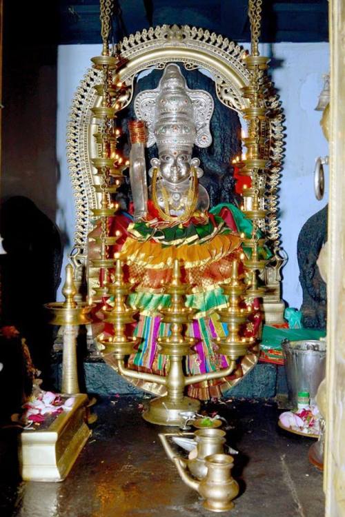 Kavasseri ParakkaattuKaavu Bagavathy Temple. KeralaMain Idol of wood is of Varahi Amman and covered 