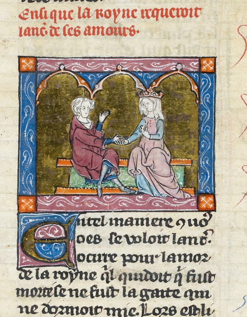 Queen Guinevere and Lancelot(Credit: British Library Catalogue of Illuminated Manuscripts)