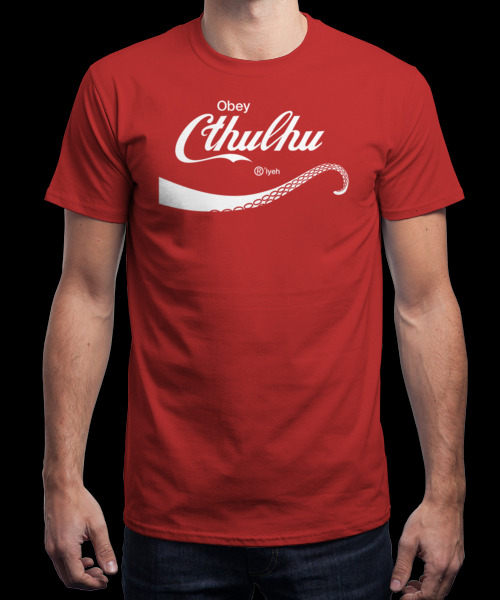 sneezypb: qwertee:  “Obey Cthulhu” is today’s tee on www.Qwertee.com going live in