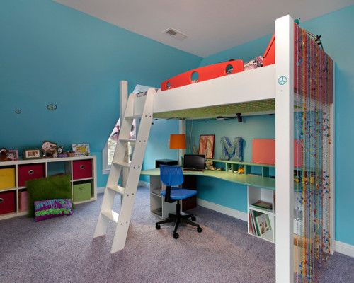 Loft bed with a cool teenager bedroom ideas