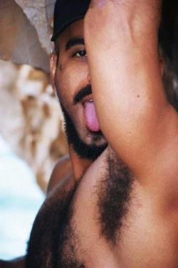 hairymenofcolor:  Hairy Men of Color  Hairy pit is a gift to the male senses