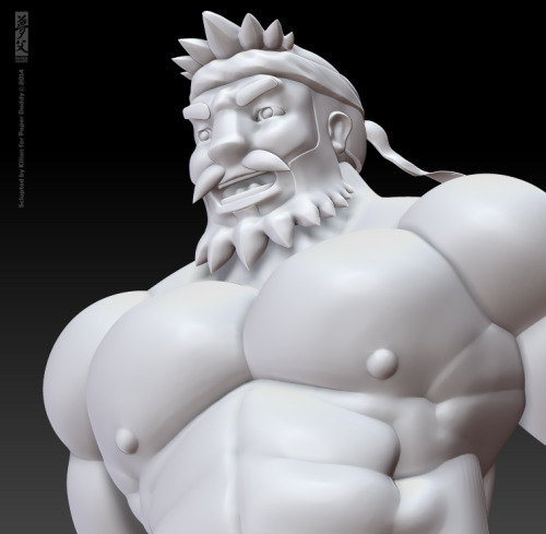 paper-daddy:  3D Gachimuchi | WIP My journey with Zbrush is just beginning, but I feel it’s gonna be a long and amazing one. This is my new effort in 3D character design and I’m really exited by the idea of 3D printing this one and the stuff that