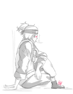 uminos:   a messy iruka on a smoke break because he’s so attractive HE’S SO ATTRACTIVE.