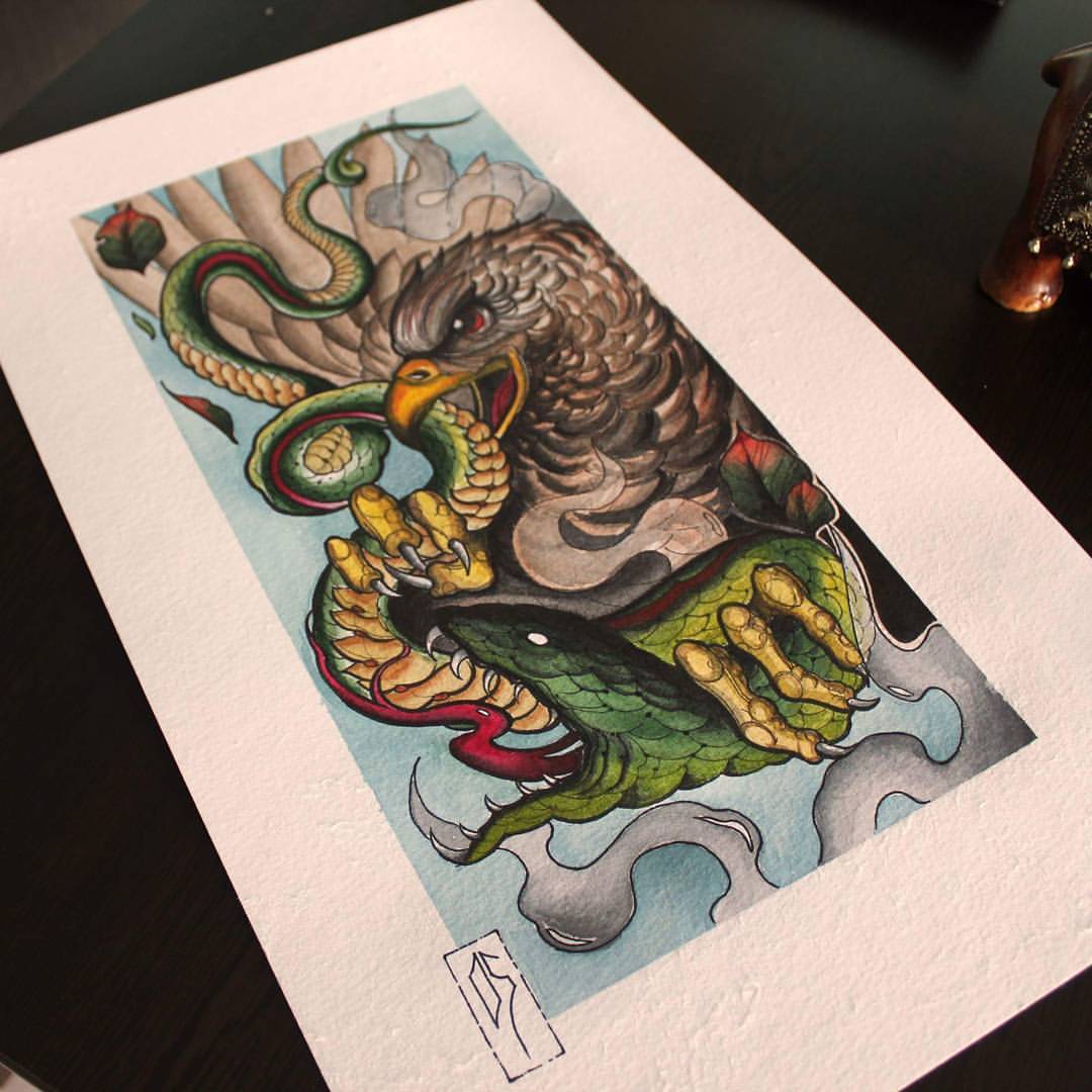 42 Neo Traditional Snake Tattoos
