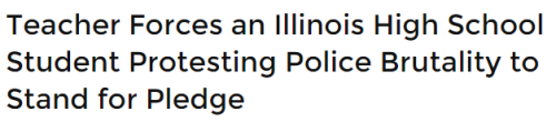 blackmattersus:    Last week, a Blue Island, Illinois 15-year-old was punished for refusing to stand during the Pledge of Allegiance.   Shemar Cooper refused to stand for the pledge, because as he says “America does not expect blacks”. The first time