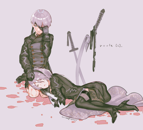 route c of nier: automata totally wrecked me, i can’t&hellip;must protecc 9s&hellip;!(