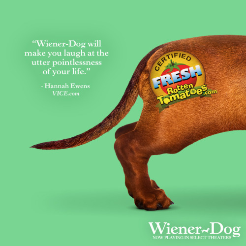 @wienerdogmovie is Certified Fresh by #RottenTomatoes! Don’t miss this twisted comedy in theat