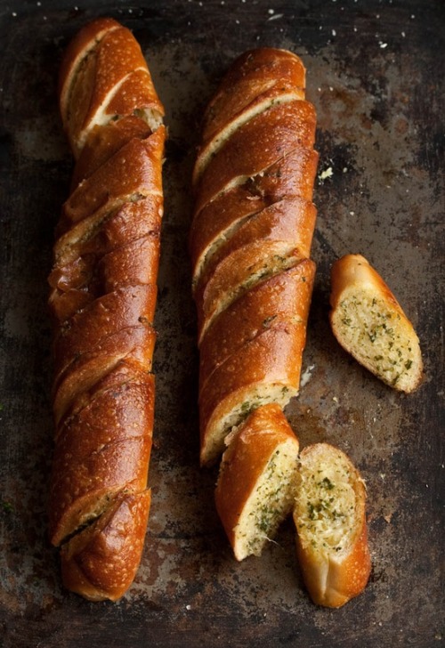 lets-just-eat:  Garlic bread with coriander and parmesan