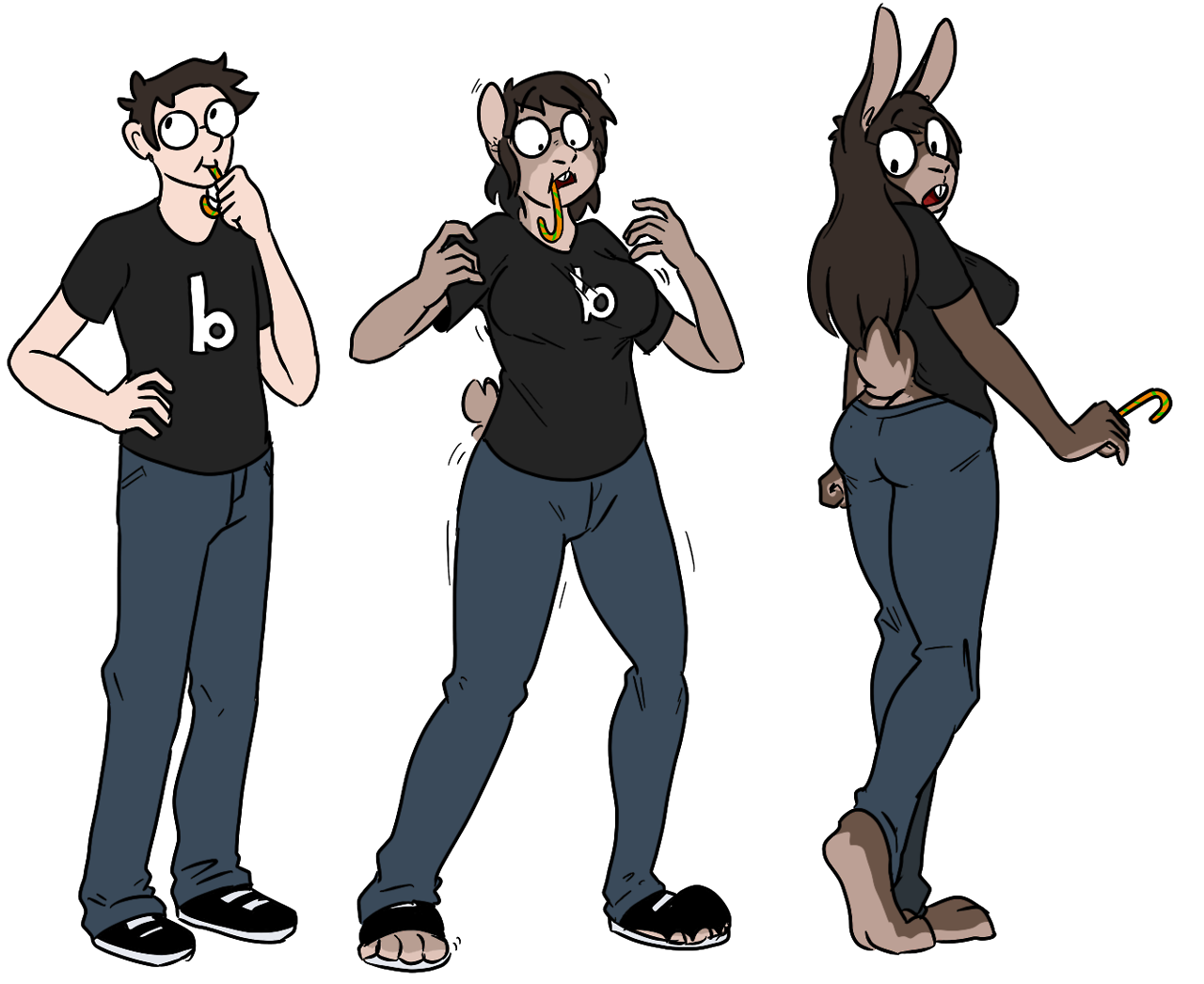 prurientpie: A Christmas sona swap for @blogshirtboy Carrot flavored candycanes anyone?