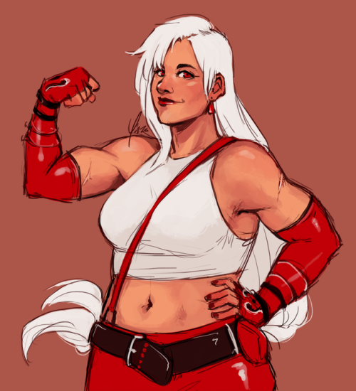 yinza:Some buff Tifa for @rhinefall, Amano-style! The white hair is pretty cool.[ INSTAGRAM | PATREO