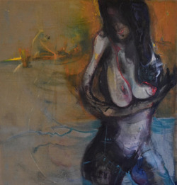 rufoism:  “happy woman 2″ oil on juta,