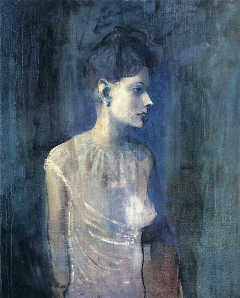 Picasso&rsquo;s Blue Period:Portrait of seniora Soler (1903). Woman with her ​​hair in a small b
