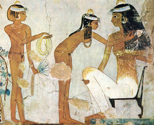 Murals from the tomb of Ancient Egyptian official Djeserkaraseneb, Scribe and Counter of the Grain i