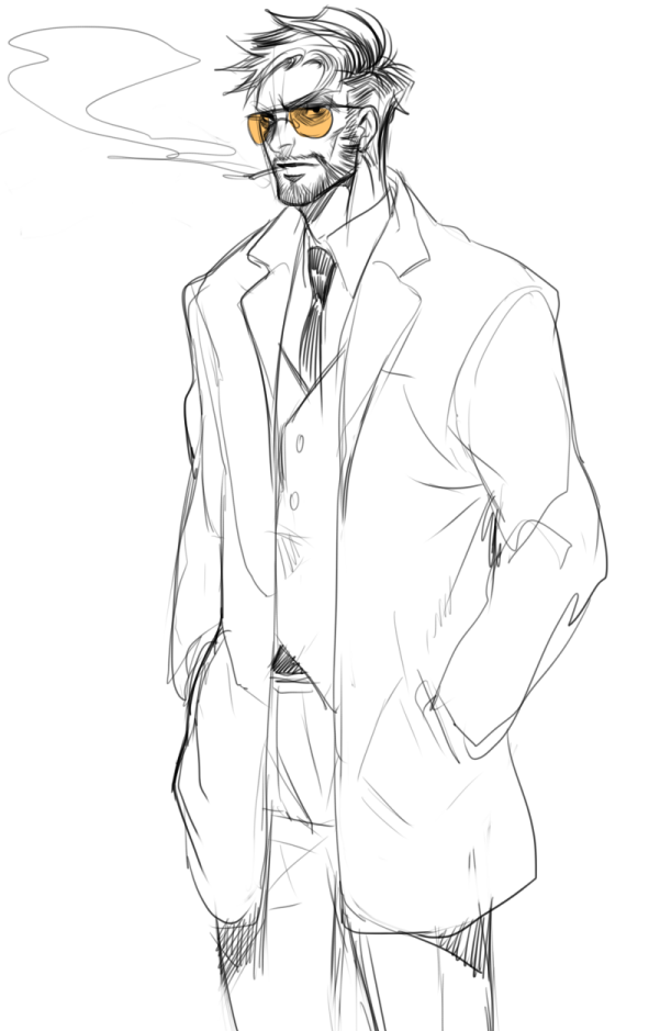 nainsoo:  Did a bunch of sketches of daddy Robert Small from the Dream Daddy game