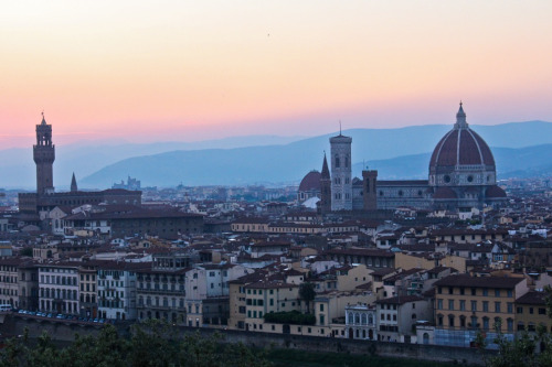 Sunset over Florence, Italy. 