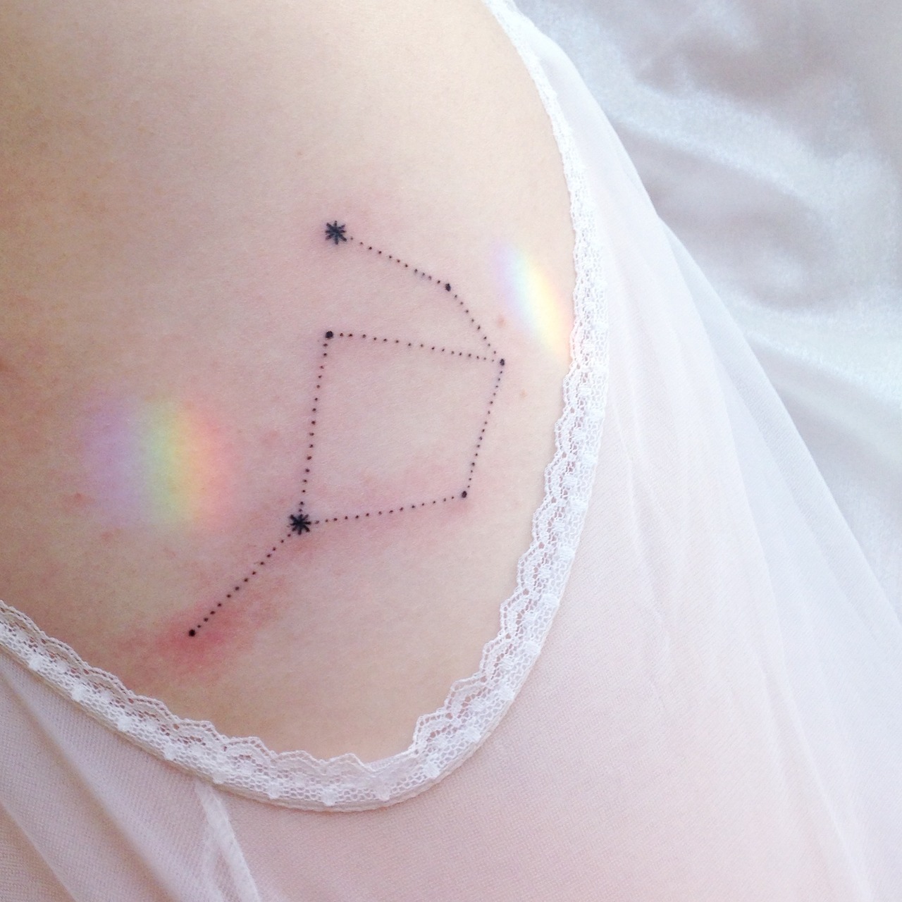 Little Tattoos — Hand poke the pleiades by Flora Fauna, at her home...