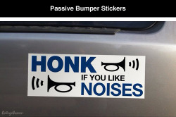 tastefullyoffensive:  Passive Bumper Stickers