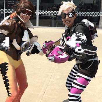 @afterdarkpark (left) made a friend! Can you help us find them? SacAnime Overwatch Gathering Summer 