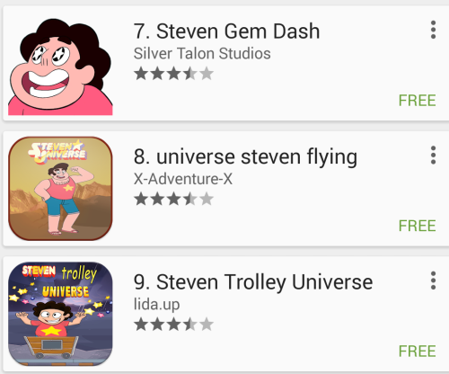 Look at these knock-off Steven Universe games on the Google Play store