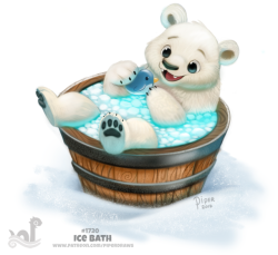 cryptid-creations:  Daily Painting 1720# Ice Bath by Cryptid-Creations  For WIP’s, time-lapses, and more. Please check out my Patreon https://www.patreon.com/piperdraws Twitter  •  Facebook  •  Instagram  •  DeviantART   