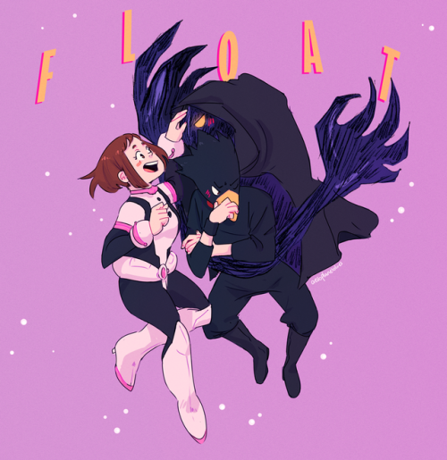 aeroplaneblues:Float BuddiesTokoyami now knows how to float so he can keep Uraraka company :3 dark s