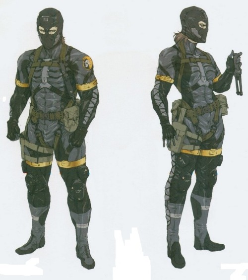 sneakingsuit:   M.S.F Sneaking Suit - Metal Gear Solid: Peace Walker, Official Art by Yoji Shinkawa 