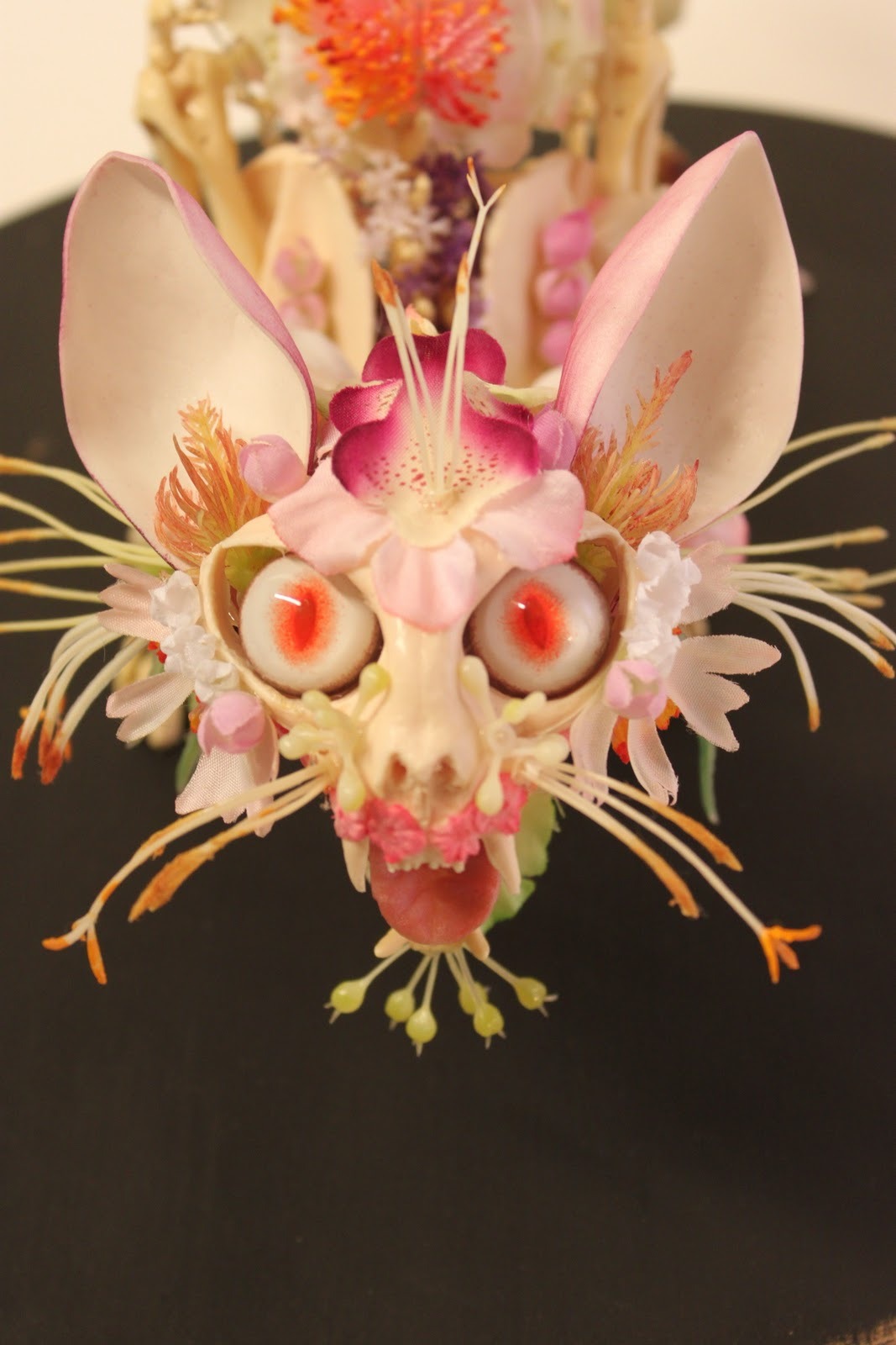 Flower skeleton sculptures created by Cedric Laquieze.