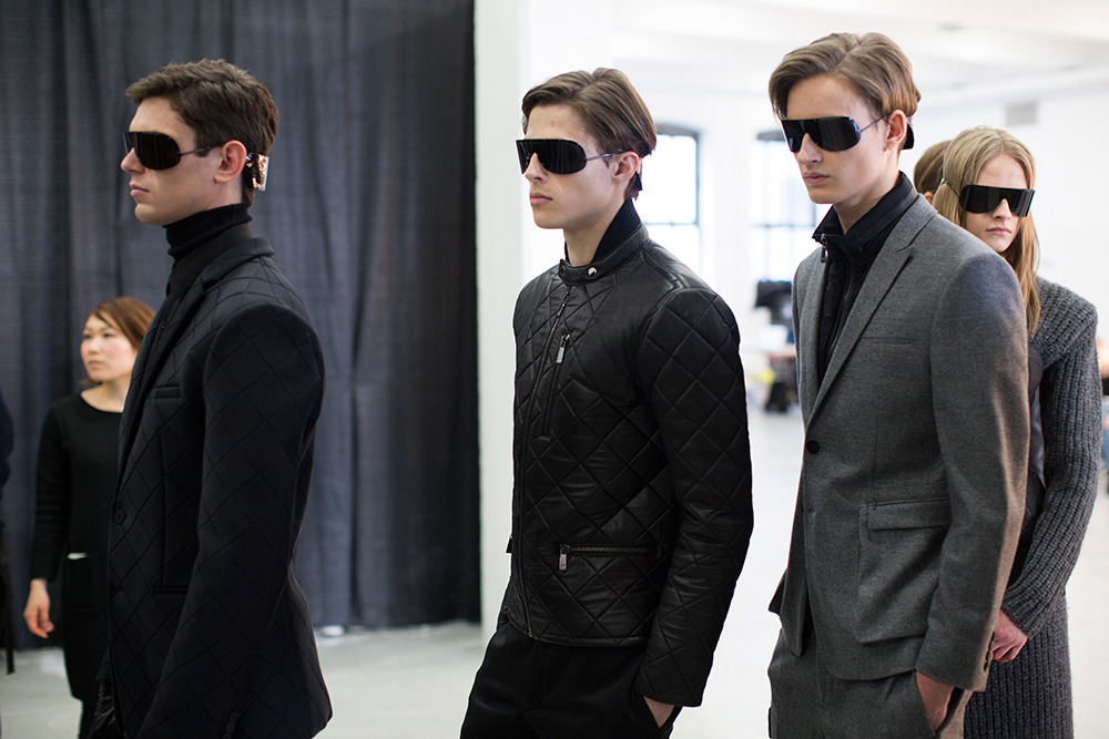 trickymintty:@ Porche Design F/W15 backstage, ph by Lauren Beck.