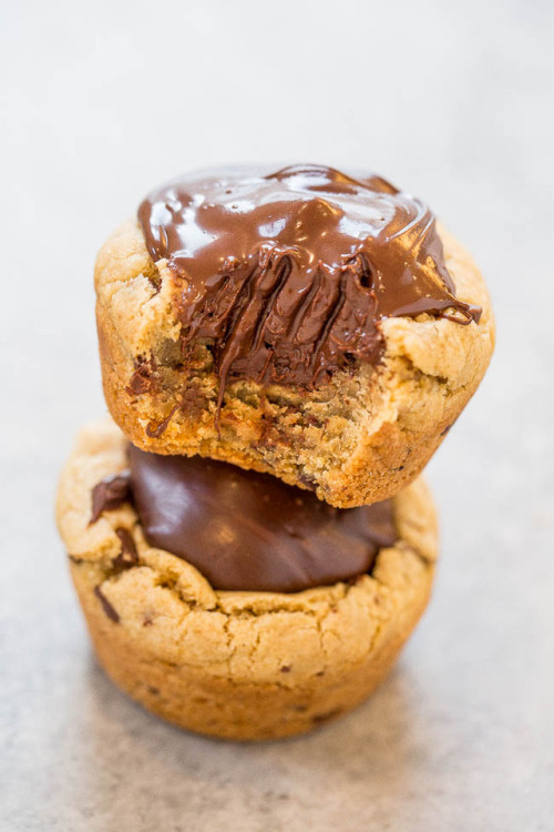 Chocolate Lava Chocolate Chip Cookie Cups