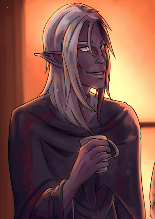 leidensygdom:Just some soft nice cute RP scene with @misterartist‘s drow, Karath’ractus (on the left