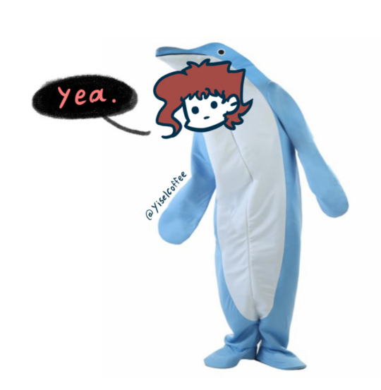 yiselcoffee:  What if we kiss, while I wear the dolphin costume?  Reference photo  Keep reading