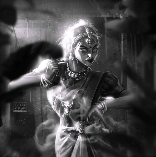 Day 13 - Dance of the Witch ✨The South Indian in me had to go a little ‘Nagavalli’ with this prompt 