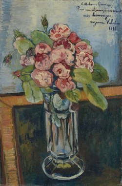 pintoras:  Suzanne Valadon (French, 1865 - 1938): Bouquet of roses (1936) (via Christie’s)