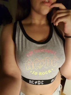 mdptny: Just came back from spain, bought a new acdc top, u like? ^^ Good thing I’m an ACDC fan. Submitted by Nyla More of her here 