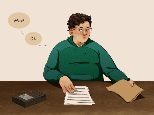 chekov-and-hobbes:Every time Martin talks to the tape recorder like it’s a person I fall in love wit