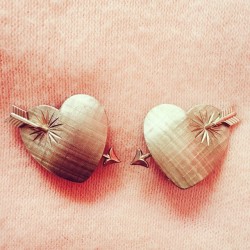 vintagevandalizm:  Vintage Napier sterling silver clip on heart and cross bow earrings I purchased at Viva