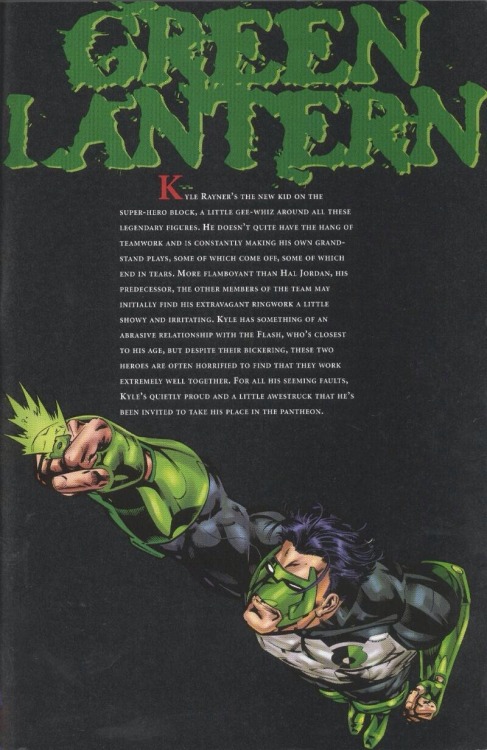 ungoliantschilde:  the Seven Core members of the JLA’s Character Bios, with artwork by Howard Porter and John Dell.