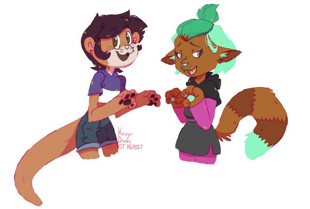 otter luz and kitty amity! fluffy
