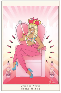 queennubian:  kendrawcandraw:  Finally done! One of my last projects for my senior portfolio, I drew the top female emcees (at least from late 90s - today) as tarot queens. \o/  GIVE M THIS DECK!!!!! 