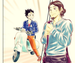 matt-yuy:It was AsaNoya Day so Noya took Asahi to an AsaNoya Date :)