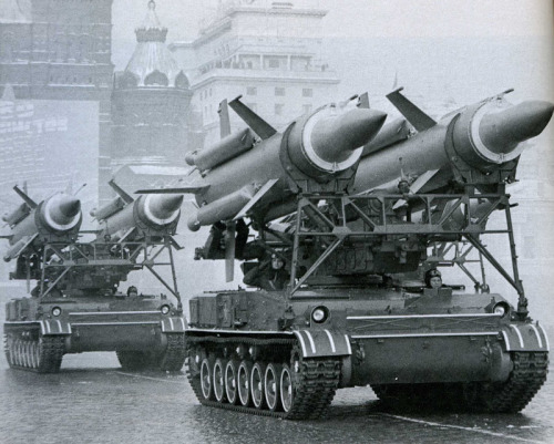 Soviet 2K11 Krug surface-to-air missiles on parade.