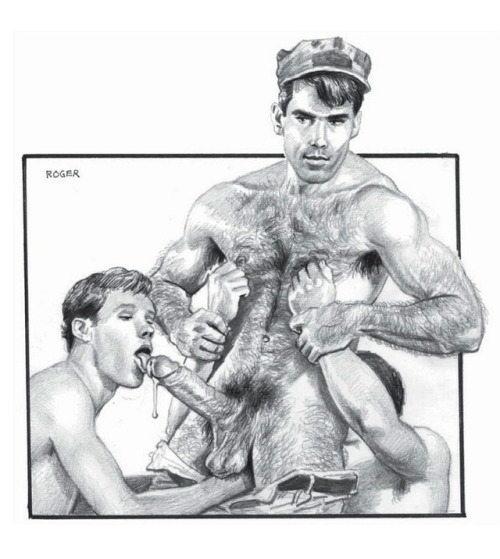 gayartplus: In my first art series we explore the very homoerotic world of Roger Payne  In the fantastic worlds created by Roger, no matter his social standing, uniform that his job requires him to wear, wealth or age, men are internally heart-throbbing,