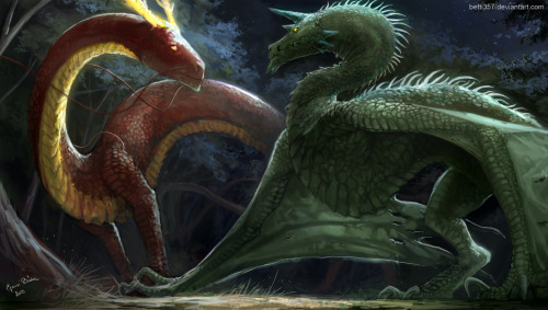 underappreciateddragonart:  Friendship by *betti357 