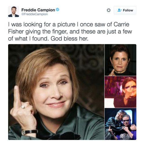 jazzhandscomics:refinery29:refinery29:Rest In Peace, Carrie Fisher. Iconic Star Wars actress Carrie 